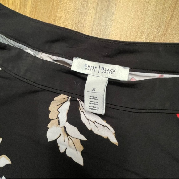 White House Black Market Black and Red Floral Dress - Picture 6 of 7